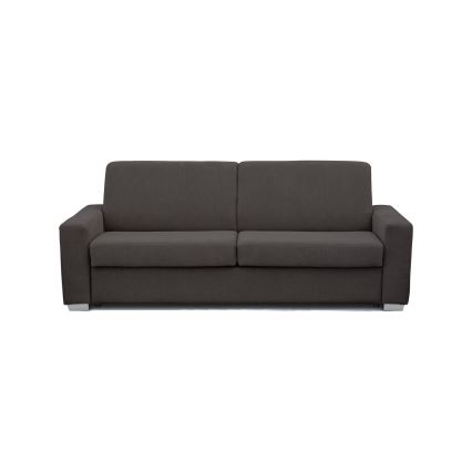 LEKA three-seater sofa bed for daily use — brown