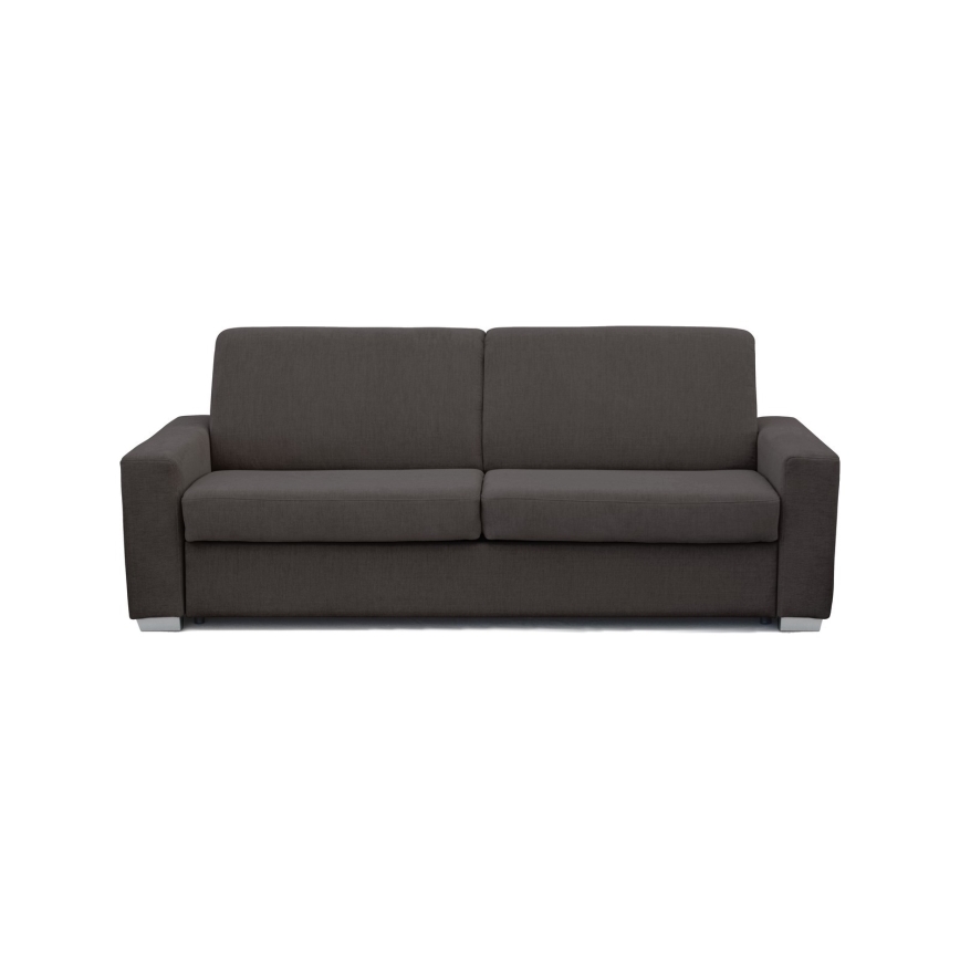 LEKA three-seater sofa bed for daily use — brown