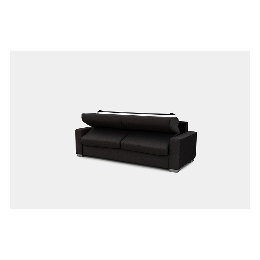 LEKA three-seater sofa bed for daily use — brown