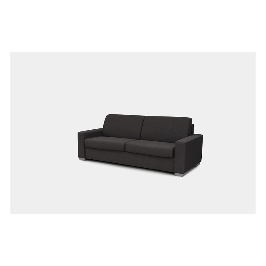 LEKA three-seater sofa bed for daily use — brown