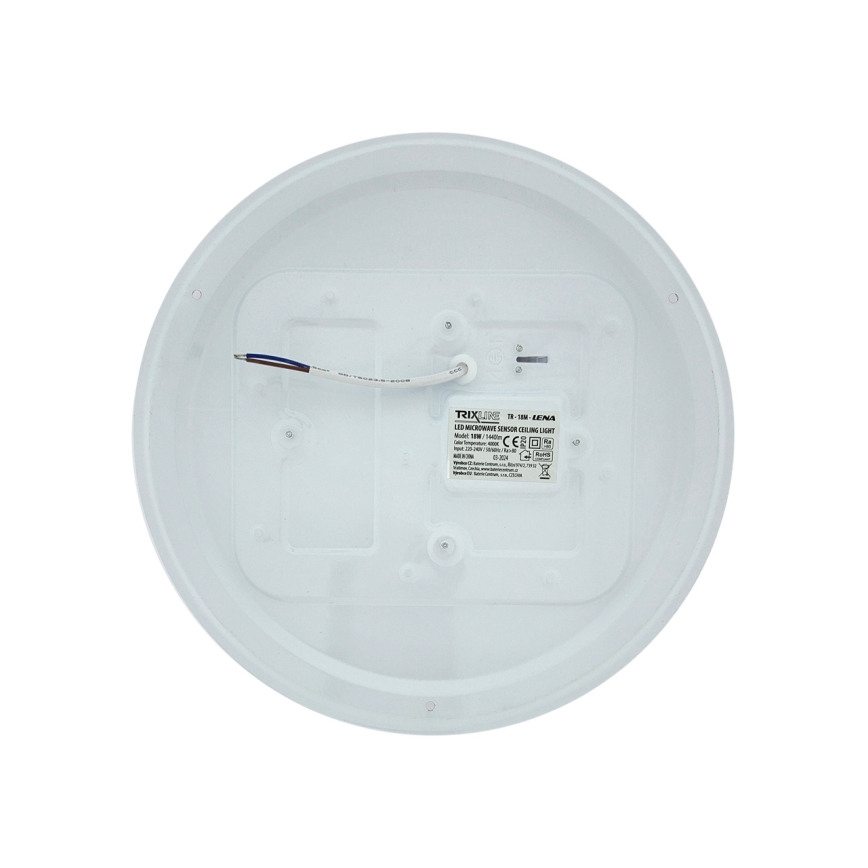 LENA LED ceiling light with motion sensor, LED/18W/230V, Ø 32.5 cm, white