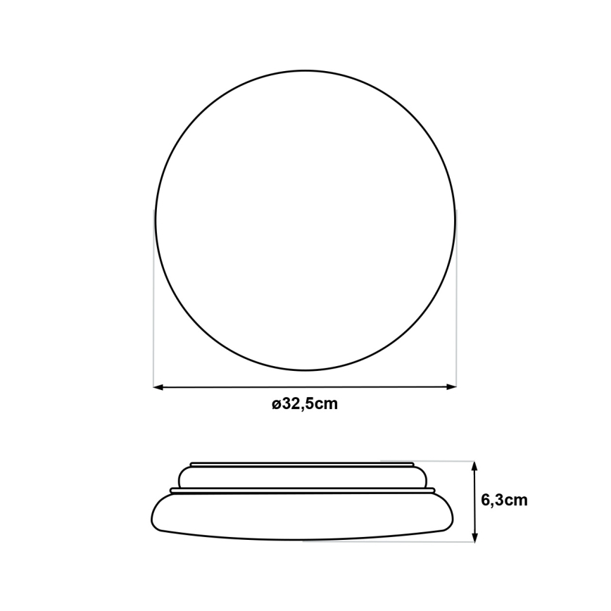 LENA LED ceiling light with motion sensor, LED/18W/230V, Ø 32.5 cm, white