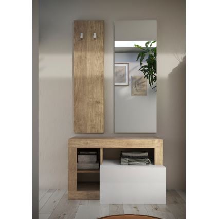 LENOR Bench 91x209 cm White/Brown