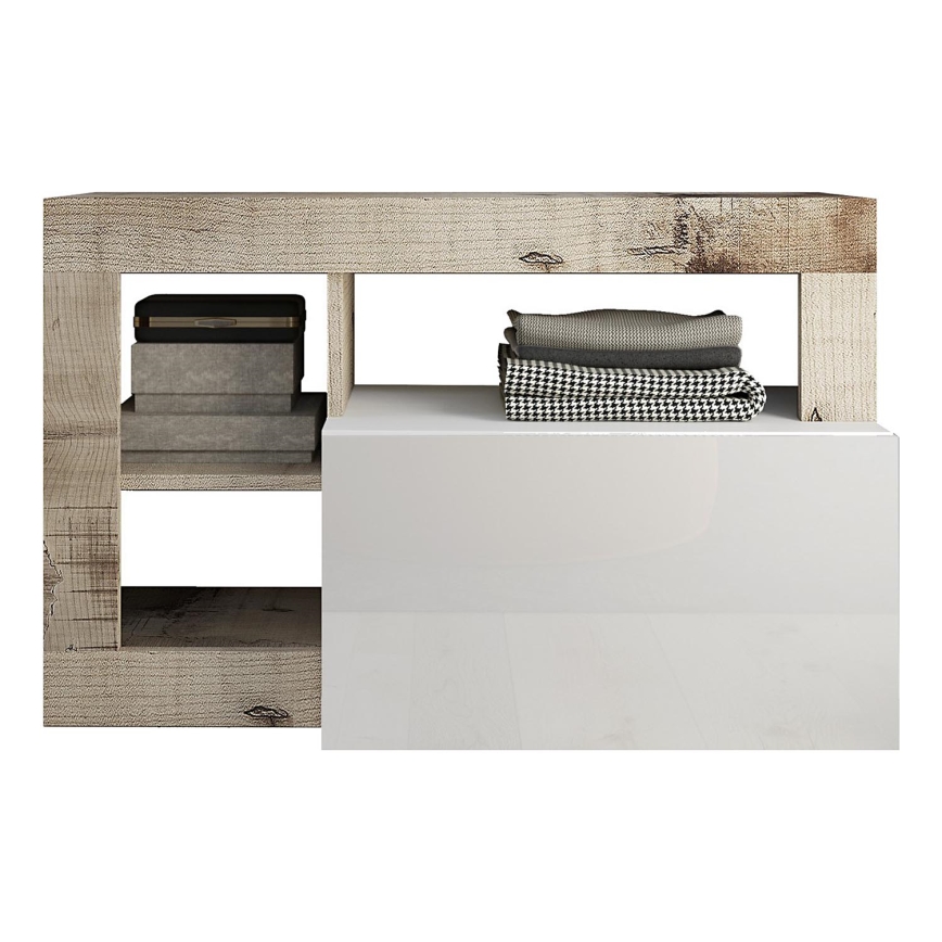 LENOR Bench, White/Brown