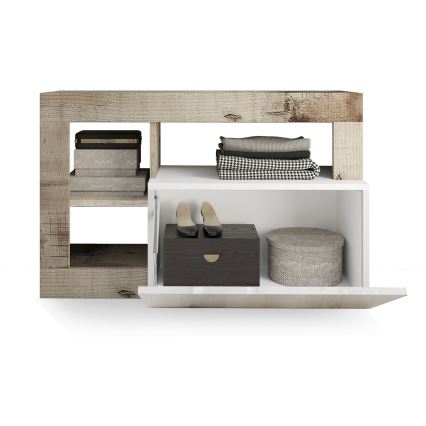 LENOR Bench, White/Brown