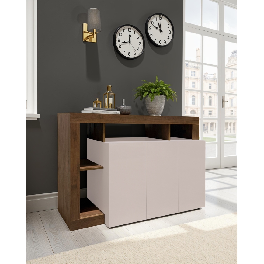 LENOR chest of drawers Cashmere/Oak
