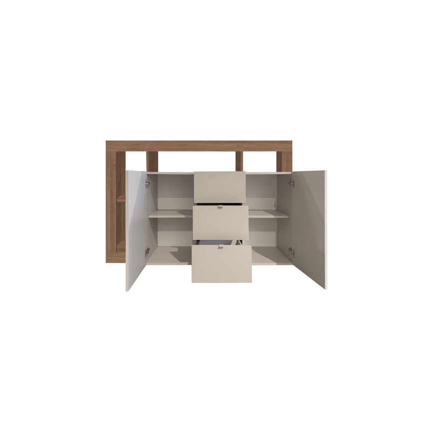 LENOR Chest of Drawers – Cashmere/Oak