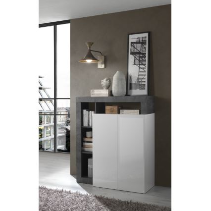 LENOR Chest of Drawers White/Anthracite