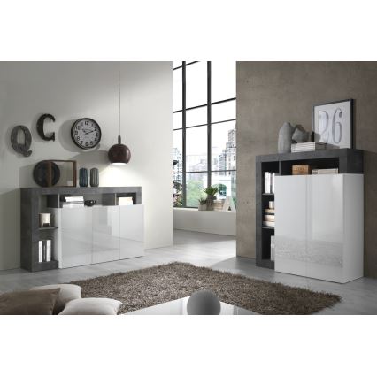 LENOR Chest of Drawers White/Anthracite