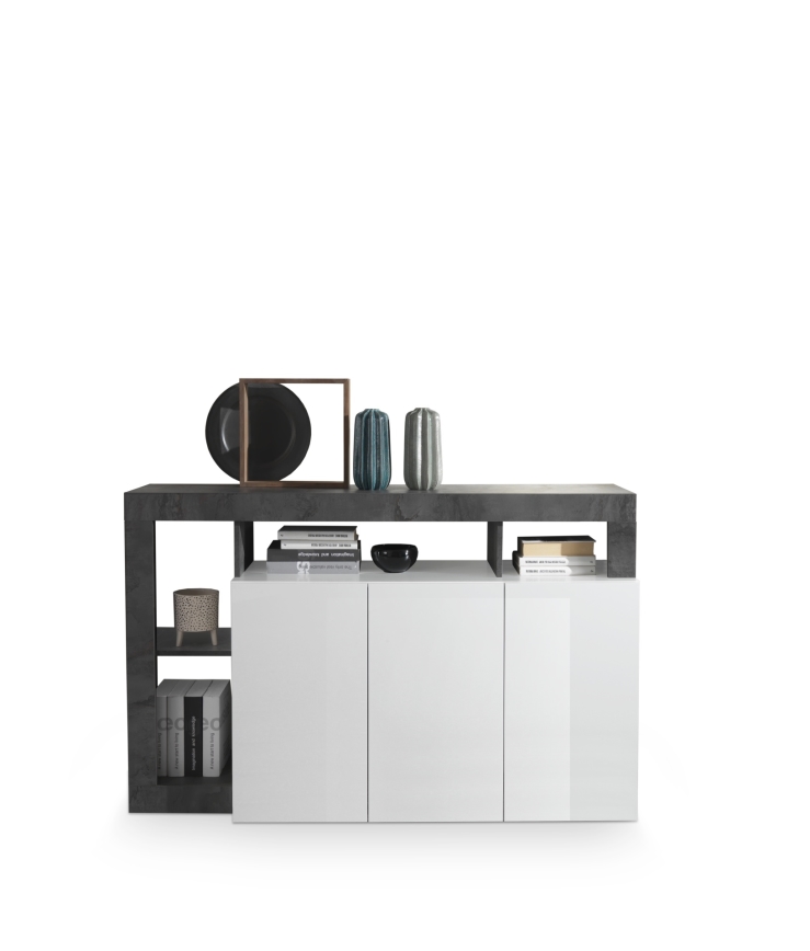 LENOR chest of drawers white/anthracite