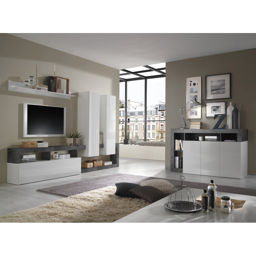 LENOR chest of drawers white/anthracite