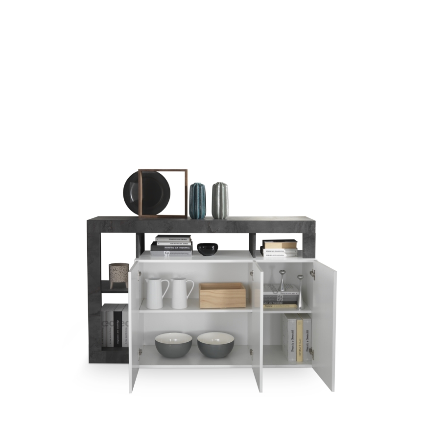LENOR chest of drawers white/anthracite
