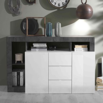 LENOR Chest of Drawers, White/Anthracite