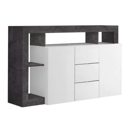 LENOR Chest of Drawers, White/Anthracite
