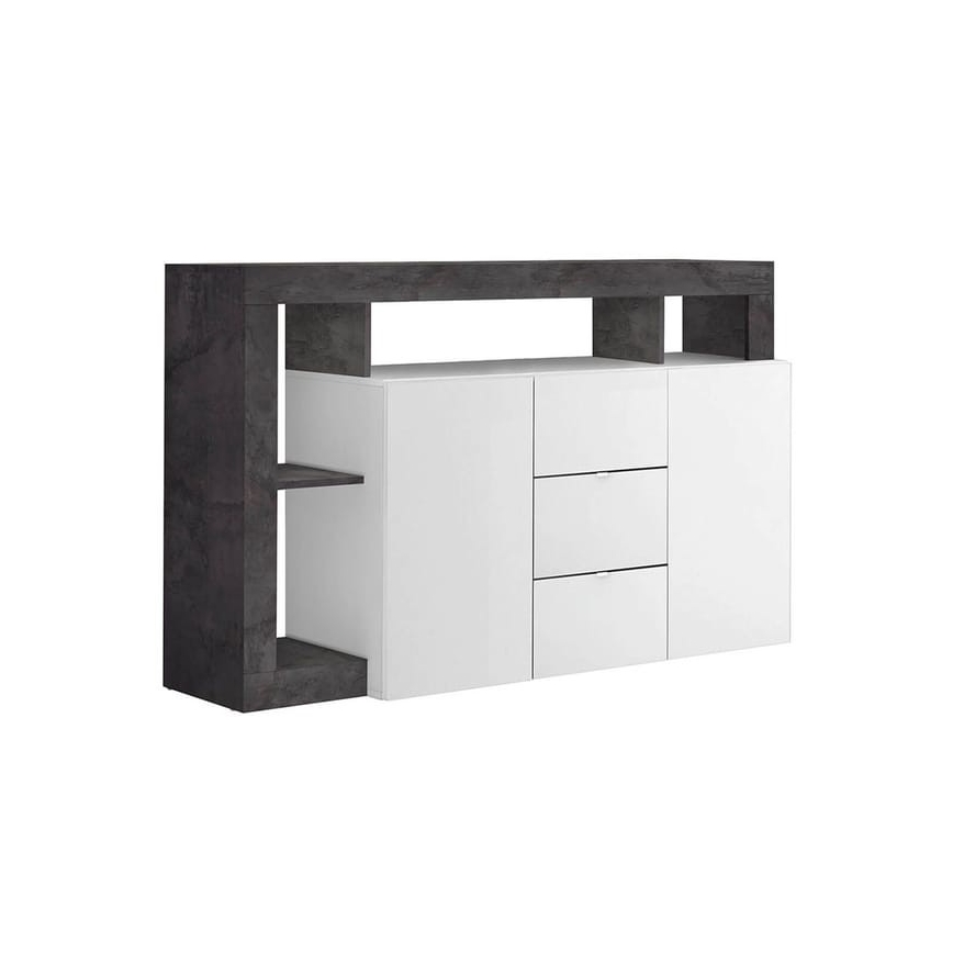 LENOR Chest of Drawers, White/Anthracite