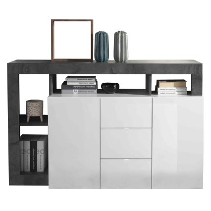 LENOR Chest of Drawers, White/Anthracite