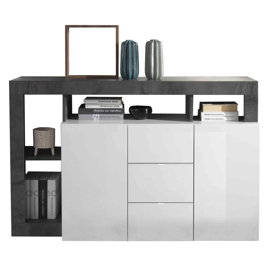 LENOR Chest of Drawers, White/Anthracite