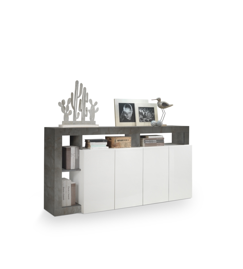 LENOR Chest of Drawers, White/Anthracite