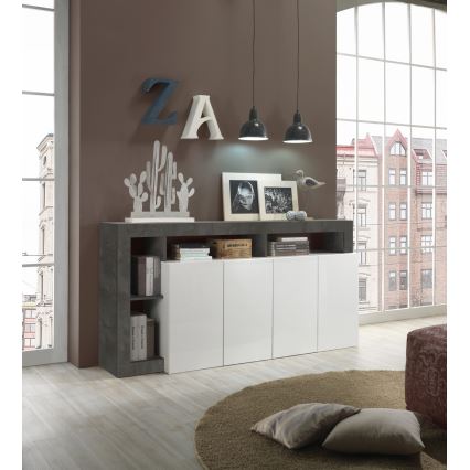 LENOR Chest of Drawers, White/Anthracite