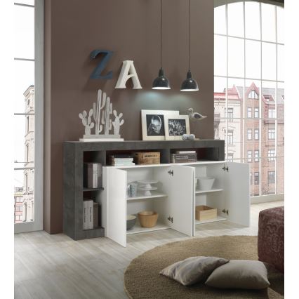 LENOR Chest of Drawers, White/Anthracite