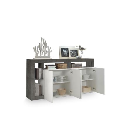 LENOR Chest of Drawers, White/Anthracite