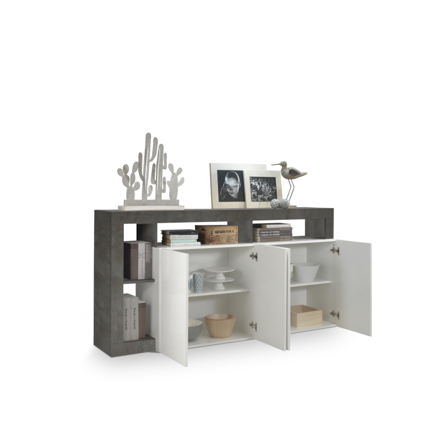 LENOR Chest of Drawers, White/Anthracite