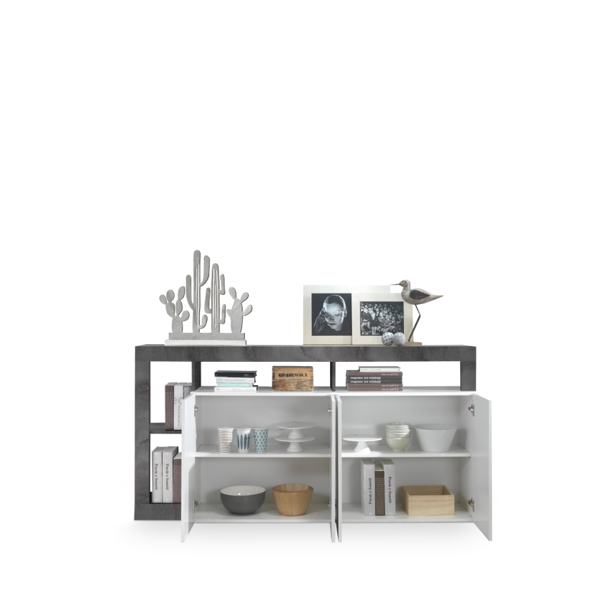 LENOR Chest of Drawers, White/Anthracite