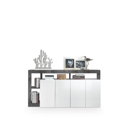 LENOR Chest of Drawers, White/Anthracite