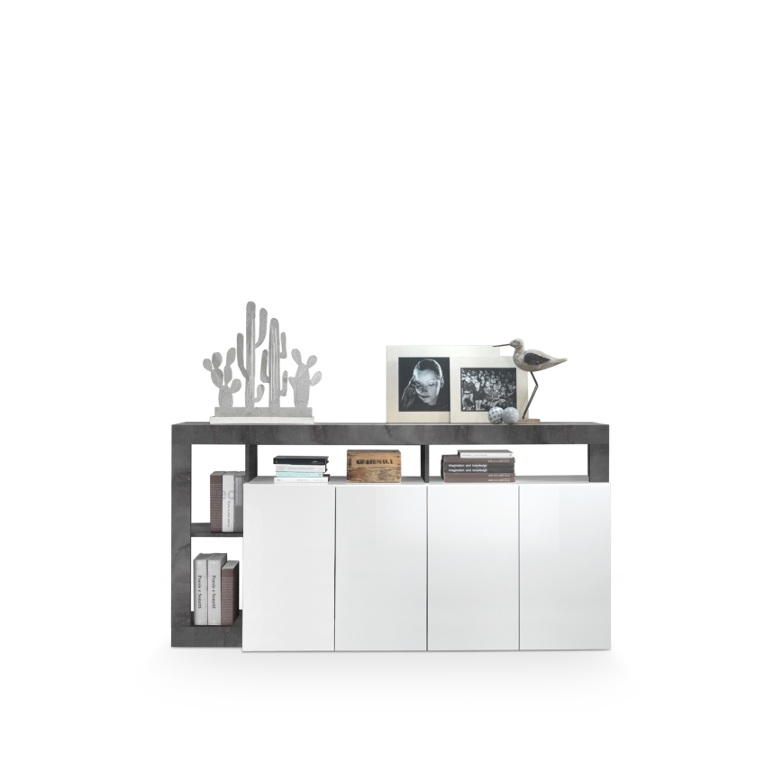 LENOR Chest of Drawers, White/Anthracite
