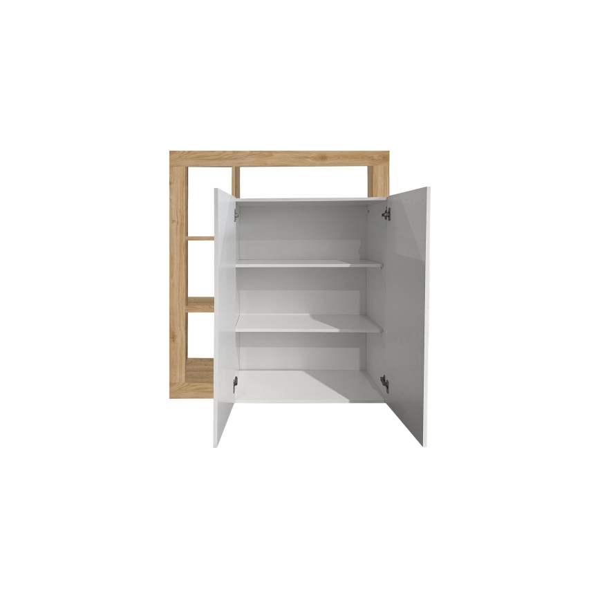 LENOR chest of drawers white/brown