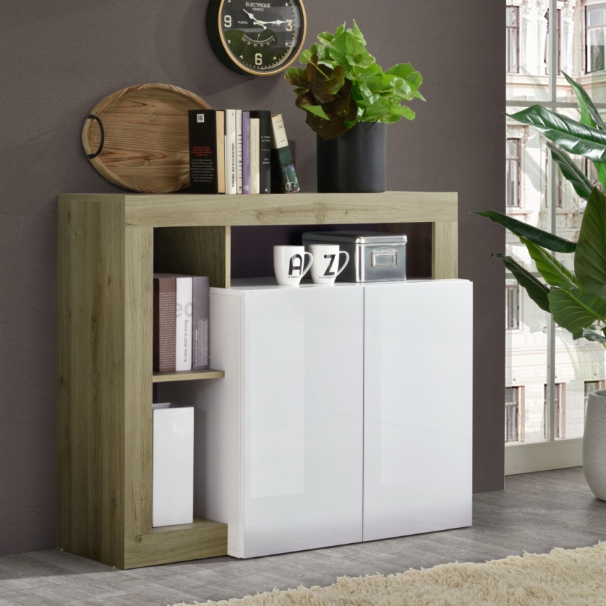 LENOR Chest of Drawers, White/Brown