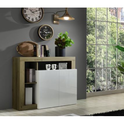 LENOR Chest of Drawers, White/Brown