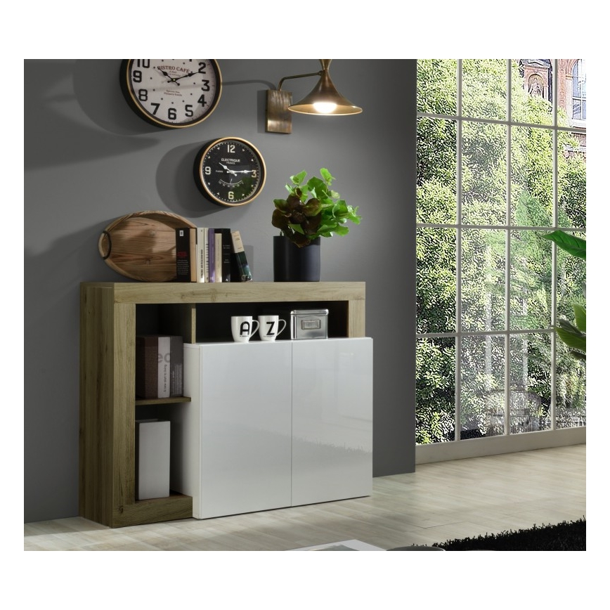 LENOR Chest of Drawers, White/Brown