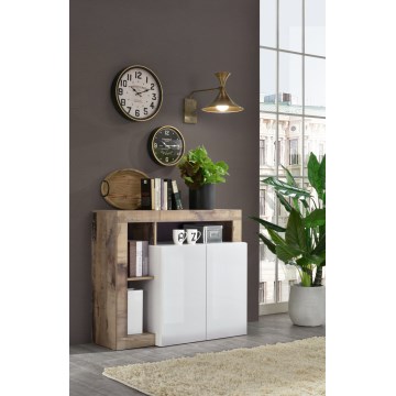 LENOR chest of drawers white/brown