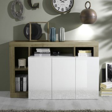 LENOR Chest of Drawers, White/Brown