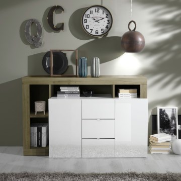 LENOR Chest of Drawers, White/Brown
