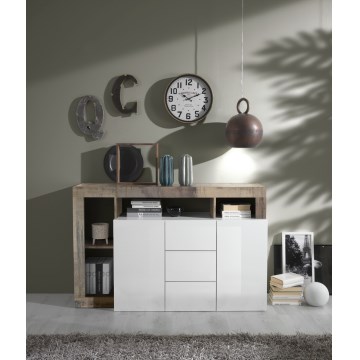 LENOR Chest of Drawers, White/Brown