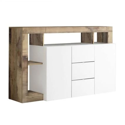 LENOR Chest of Drawers, White/Brown