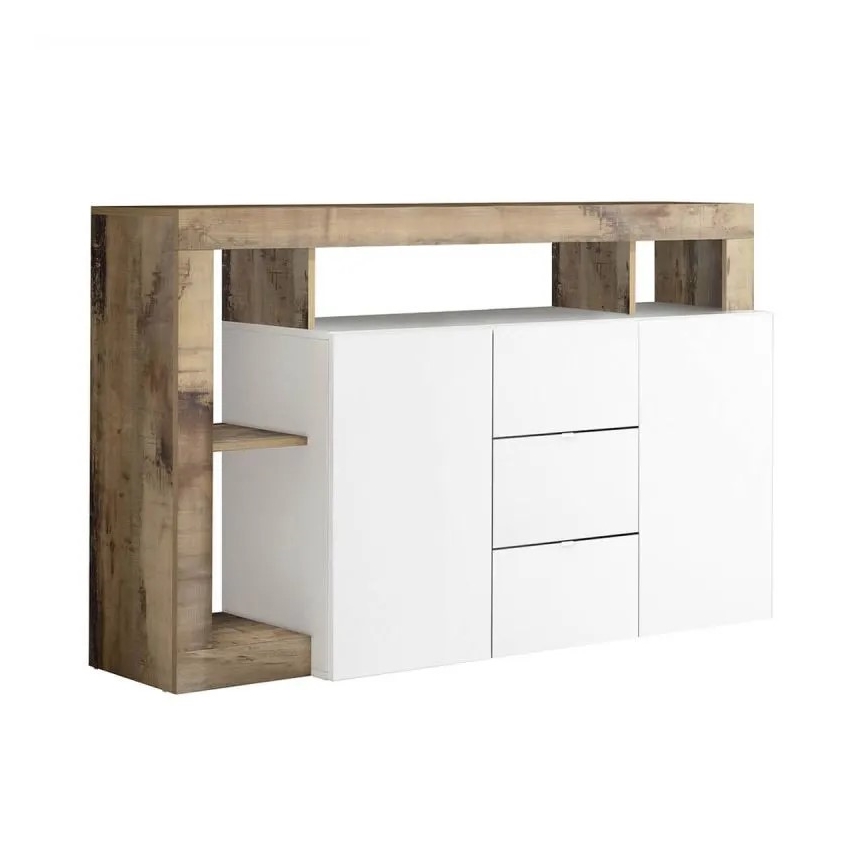LENOR Chest of Drawers, White/Brown