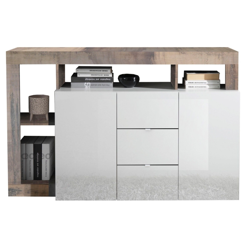 LENOR Chest of Drawers, White/Brown