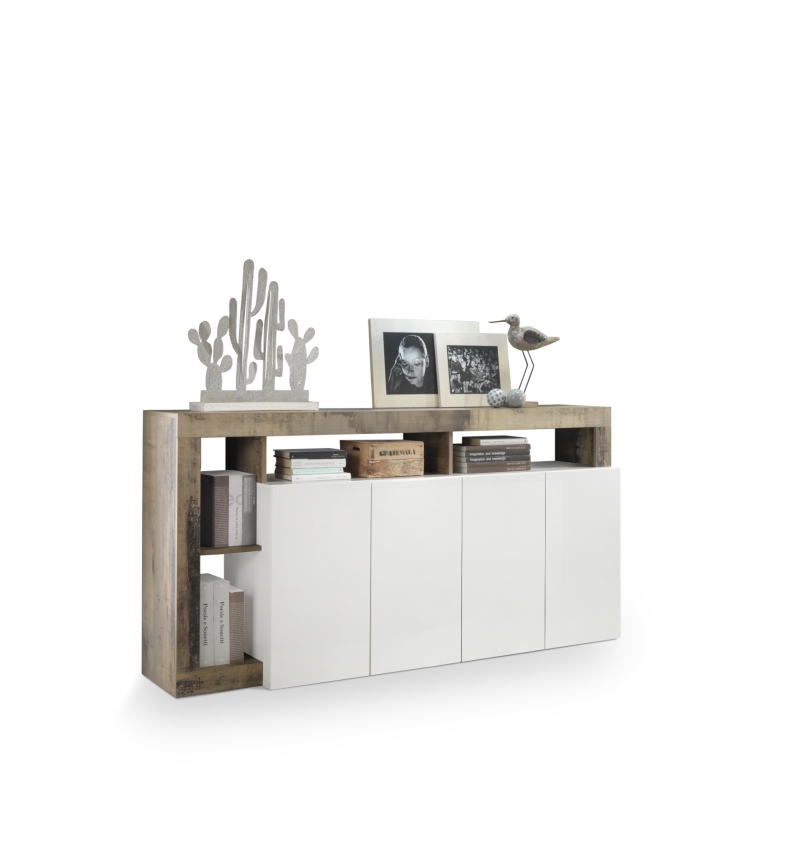 LENOR Chest of Drawers, White/Brown