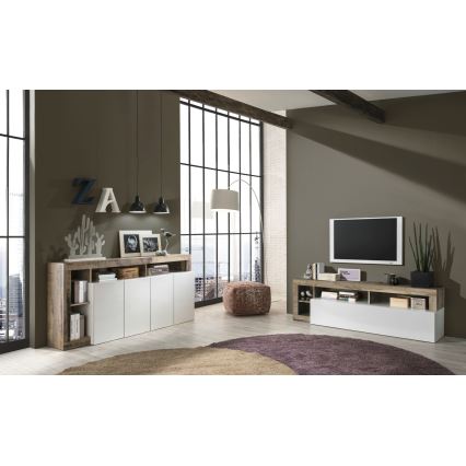 LENOR Chest of Drawers, White/Brown