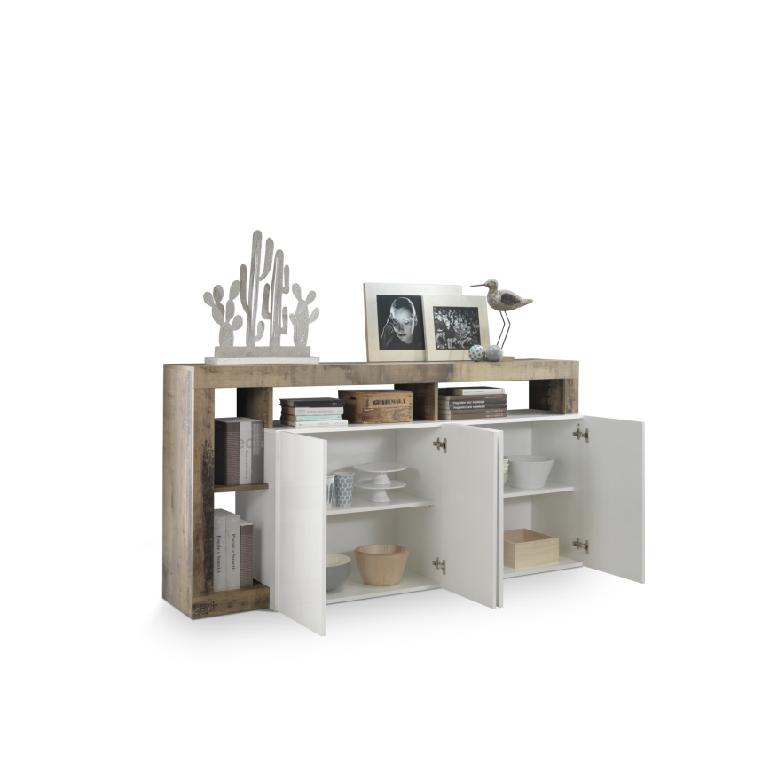 LENOR Chest of Drawers, White/Brown
