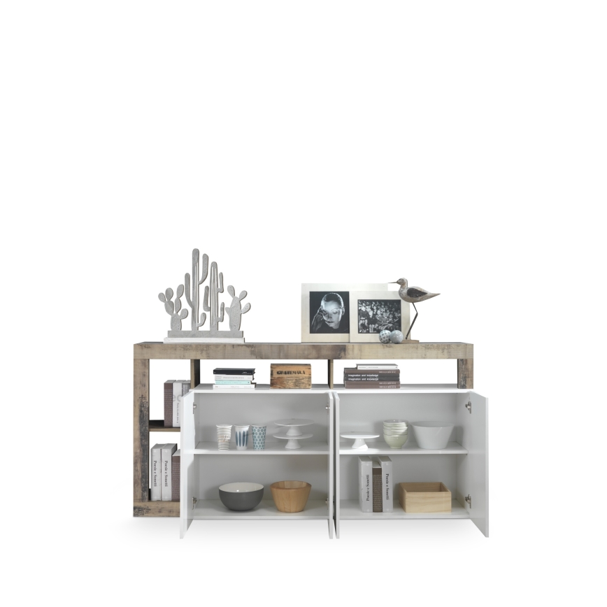 LENOR Chest of Drawers, White/Brown