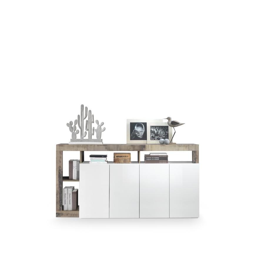 LENOR Chest of Drawers, White/Brown