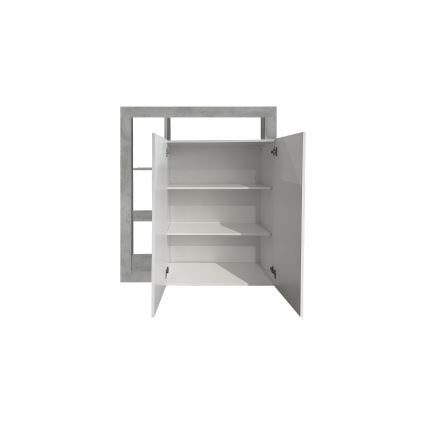 LENOR Chest of Drawers, White/Concrete Grey