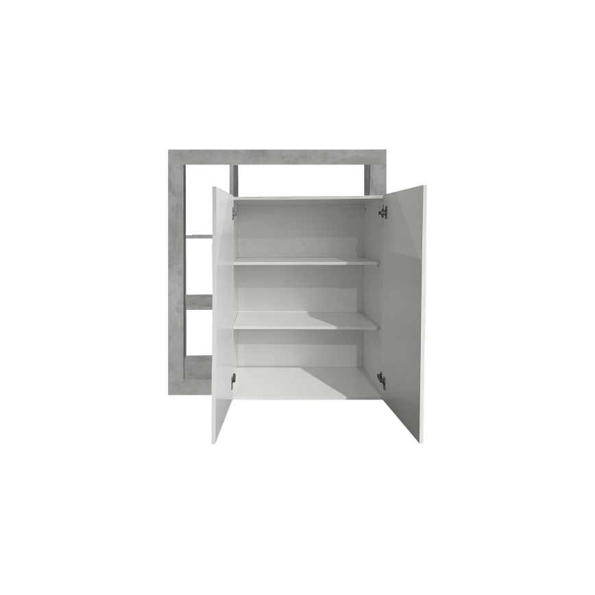 LENOR Chest of Drawers, White/Concrete Grey