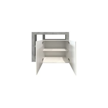 LENOR Chest of Drawers White/Grey Concrete