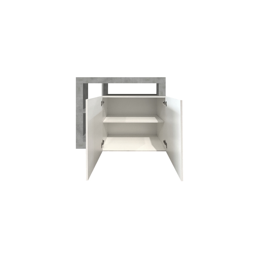 LENOR Chest of Drawers White/Grey Concrete
