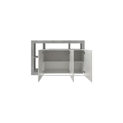 LENOR chest of drawers white/grey concrete